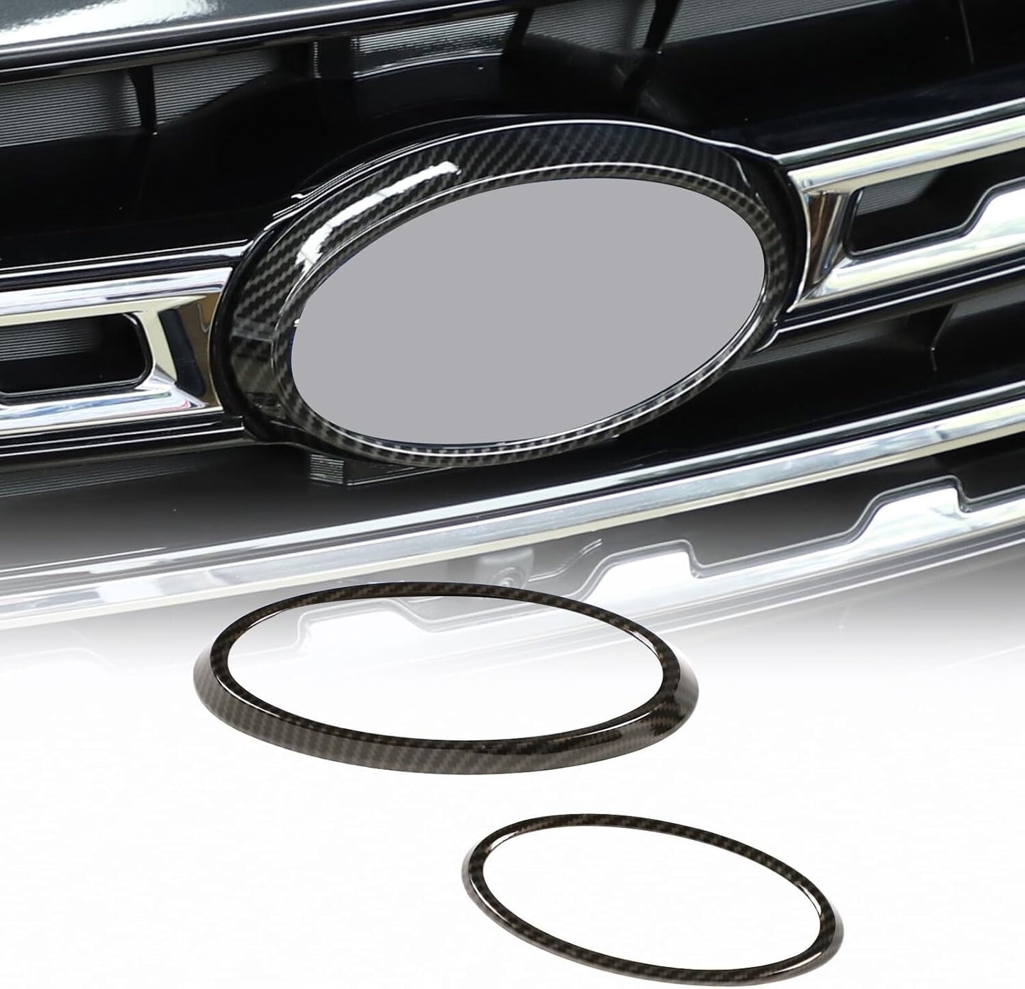 for Subaru XV 2022+ Front Rear Car Logo Decorative Ring Cover ABS Carbon Fiber