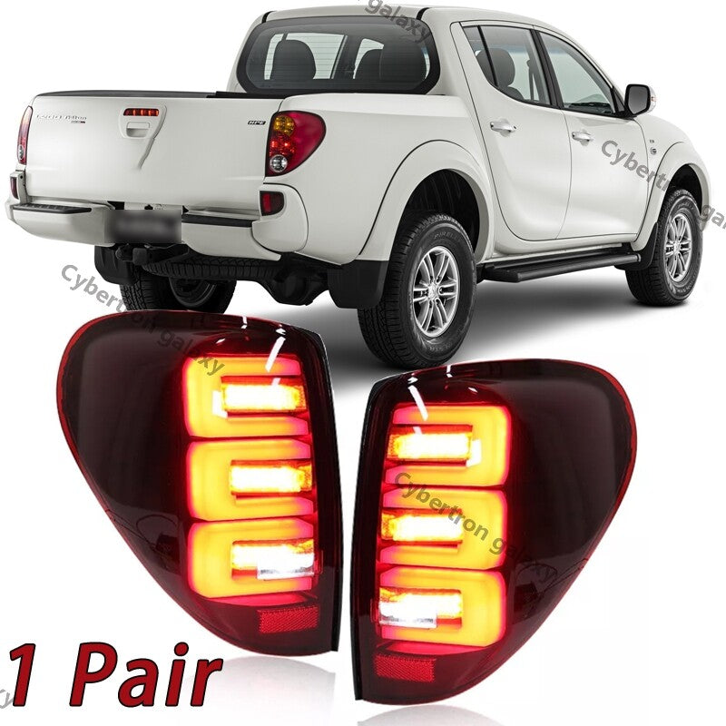 Red-lens LED taillights and brake lights for Mitsubishi L200 Triton 2005-2014