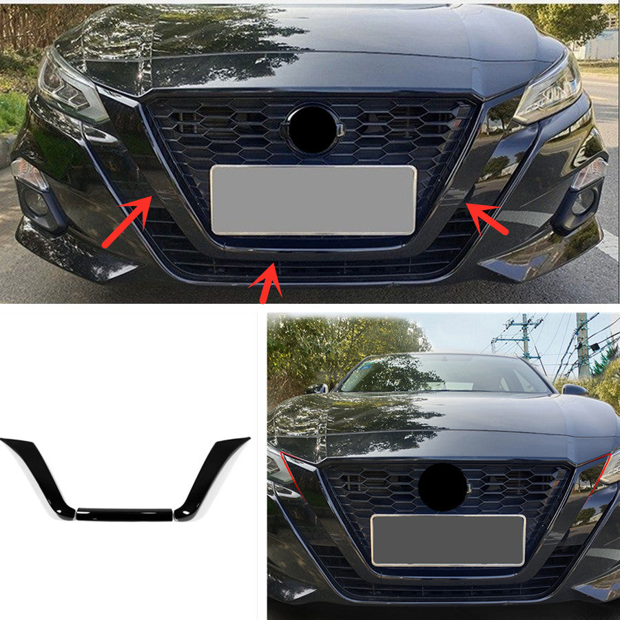 for Nissan Altima 2019-2022 Gloss Black Front Grille Grill Mesh Panel Cover Trim
