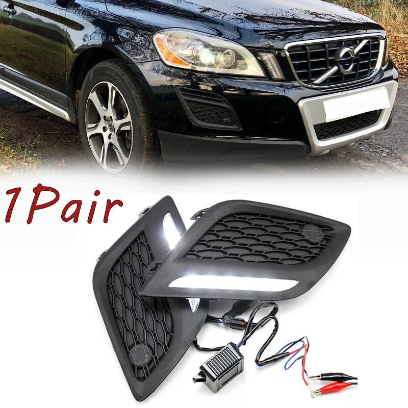 Left and right LED DRL daytime running lights and fog lights are suitable for 2011-2013 for Volvo XC60 models.