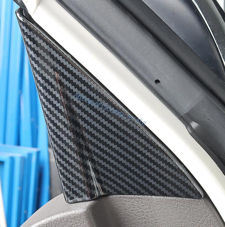for Toyota for Land Cruiser 16-21 Carbon Fiber A Pillar Front Triangle Cover Trim 2P