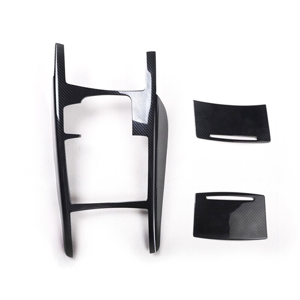 Console Gear Shift Frame Cover Trim 3PCS Fit for Audi A6L 2005-2011 Carbon Fiber