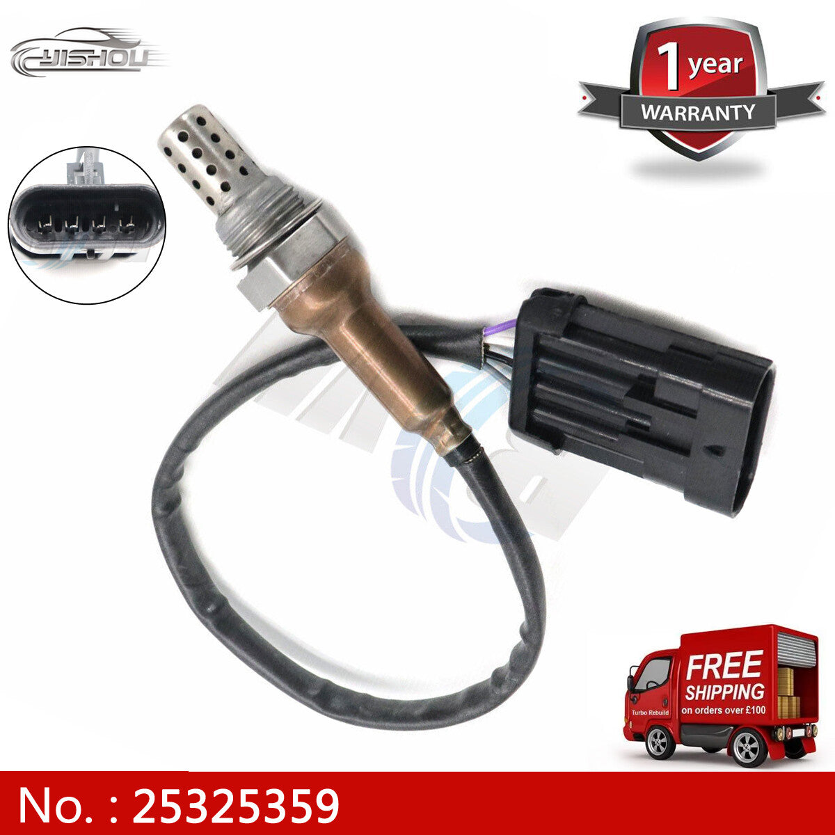 Oxygen sensor O2 Lambda, suitable for Lifan 320/520/620/X60 and for BYD F3 1.6, model 25325359, new.