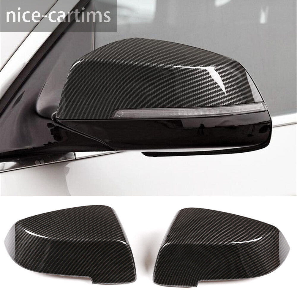 for BMW 5 Series GT 14-17 7 Series 2013-15 Side Rearview Mirror Cover ABS Carbon