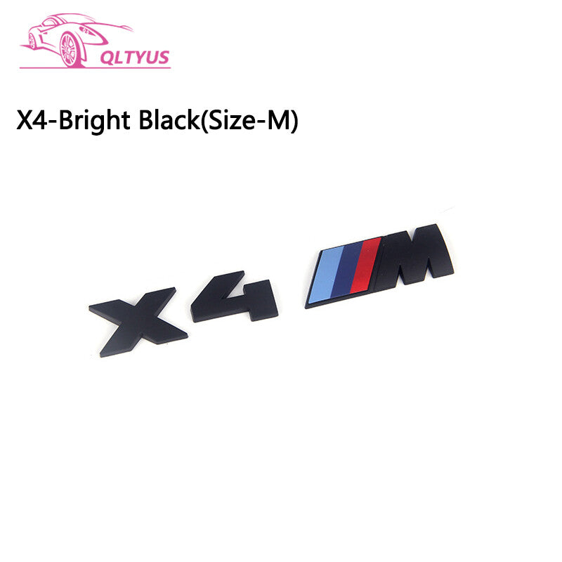 for BMW Bright Black M Series X4M Trunk Emblem Lettering Decal Badge Set