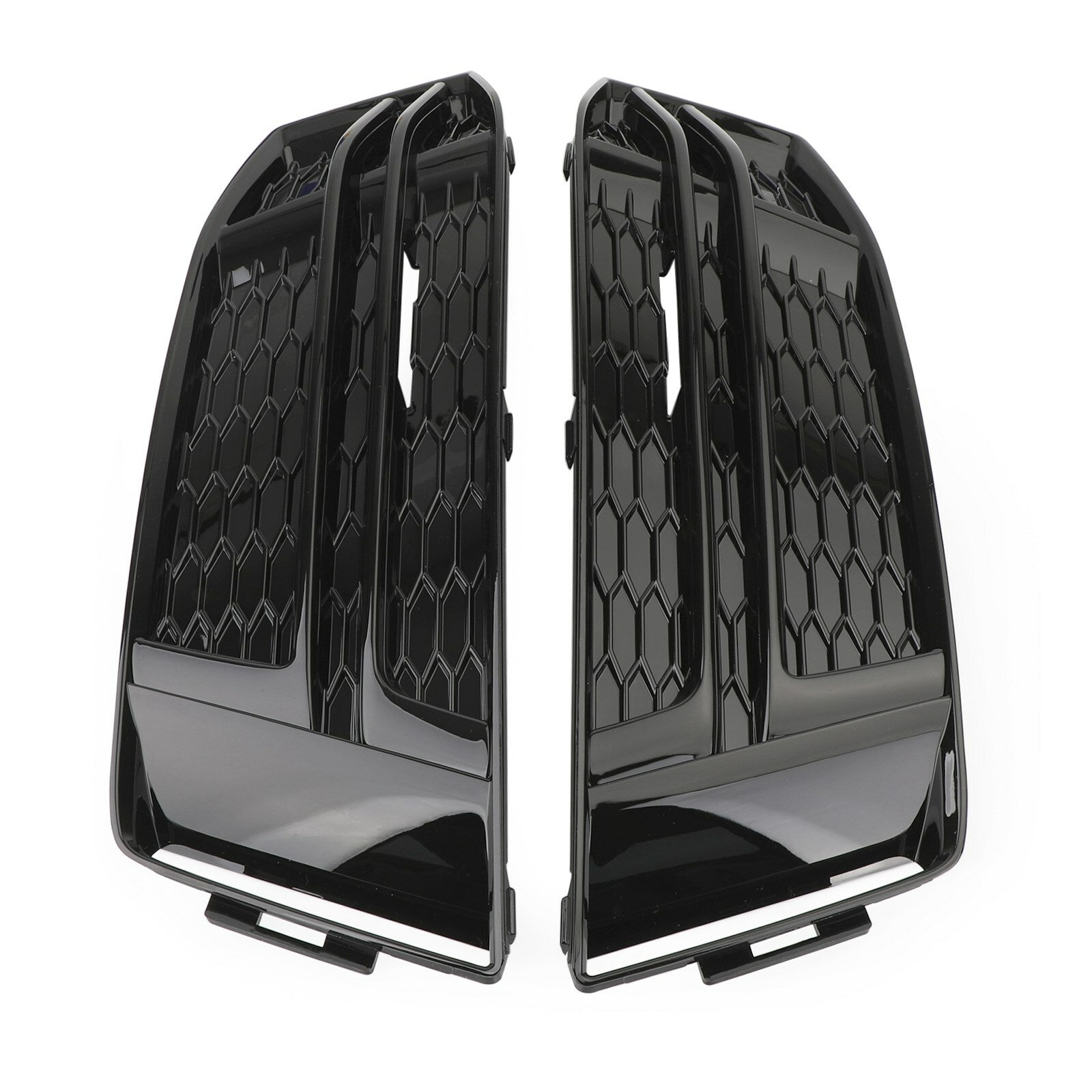 Black front bumper fog light grille protector for 2016-2018 for Audi A4 B9 S-LINE