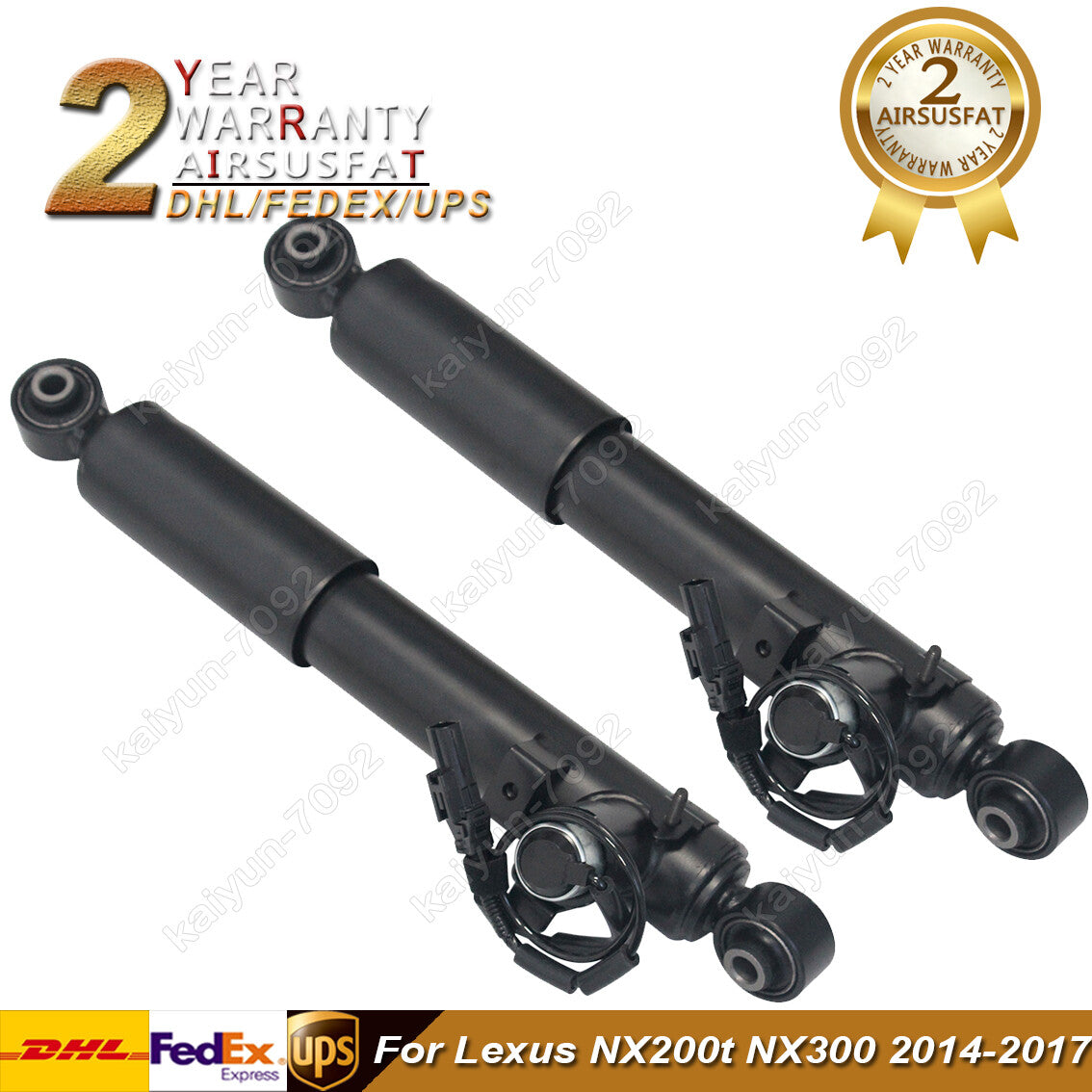 2X Rear Left Right Shock Absorber w/Electric for Lexus NX200t NX300 2014-2017