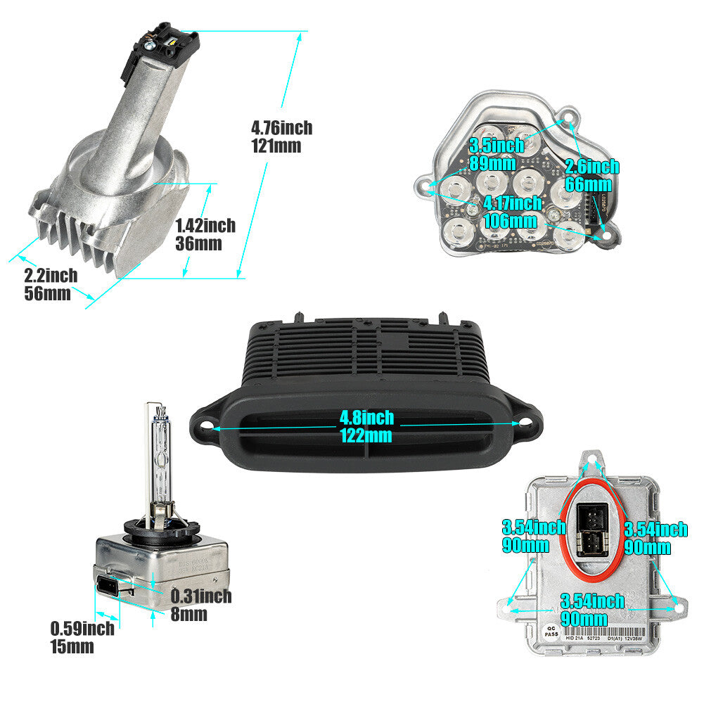 Left-side xenon ballast bulb LED module diode kit for BMW 5 Series 528I 535i M5 550I