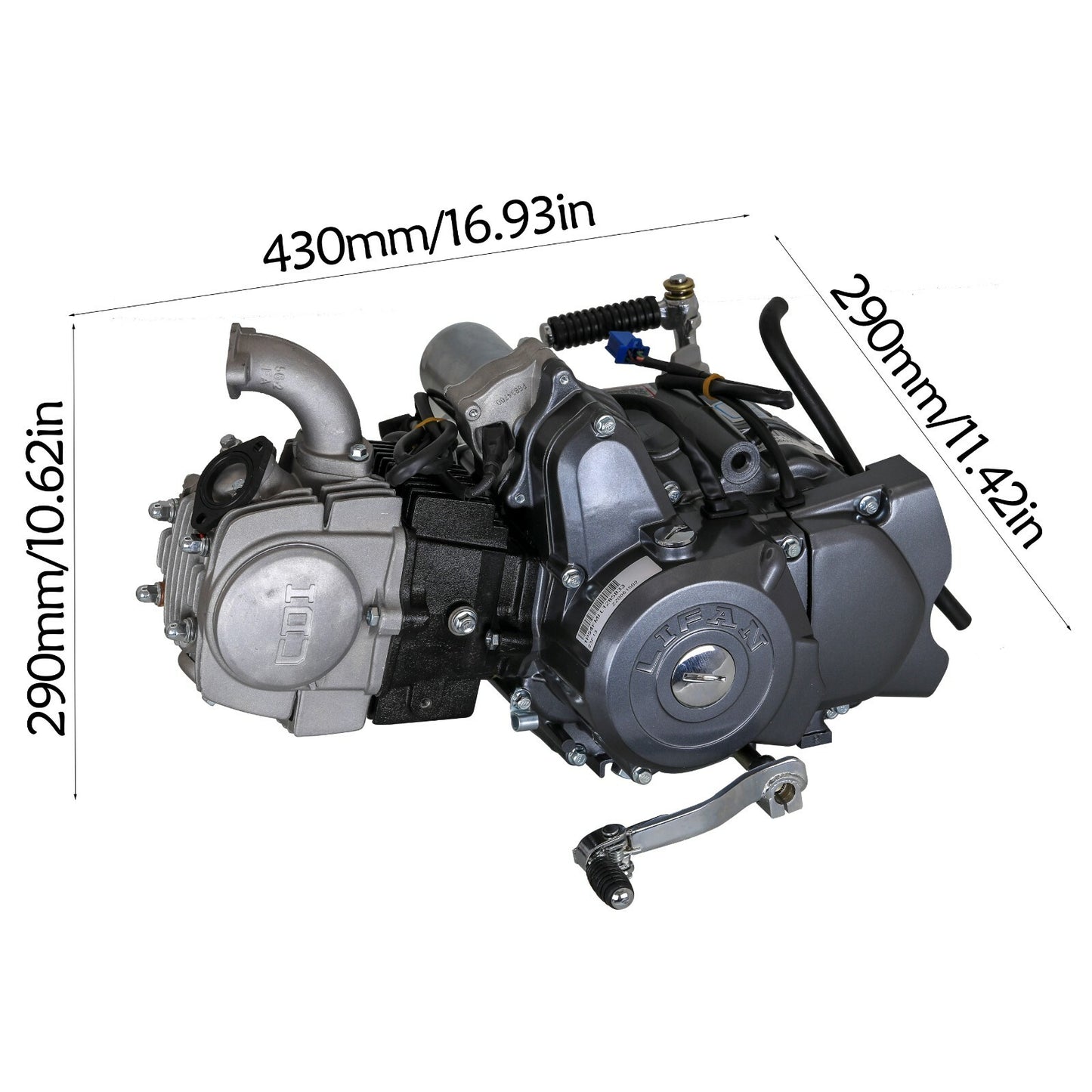 for Lifan 125cc engine motor kit, semi-automatic electric/kick start, dirt pit bicycle CT70