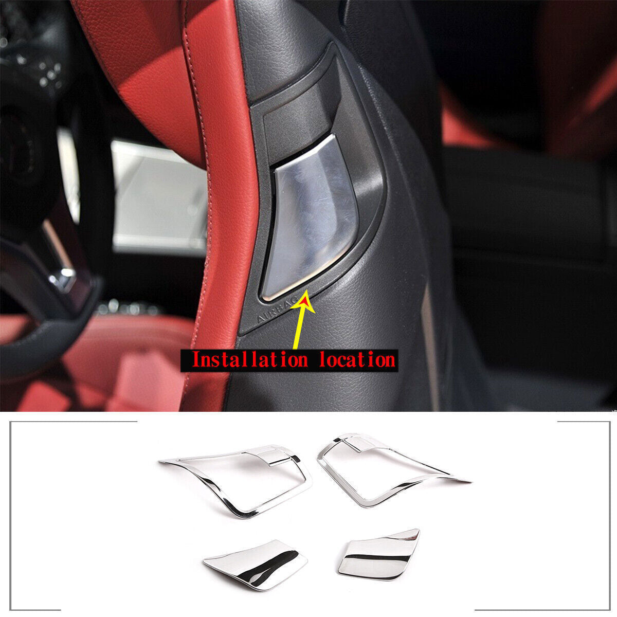 Silver Car for Seat Handle Adjustment Cover for Mercedes Benz C E Class 09-16