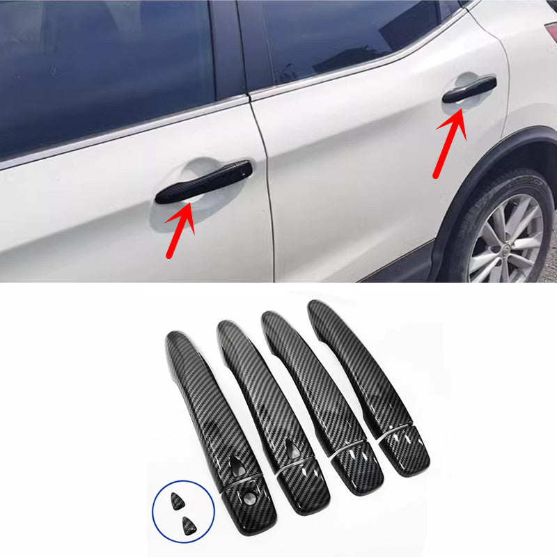 10-piece carbon fiber front door handle cover trim for Nissan Versa 2020 - 2024