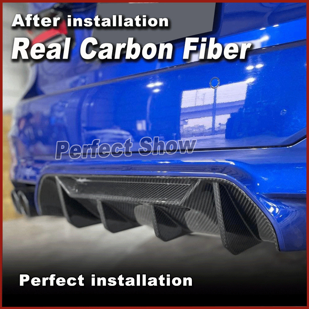 Fit for BMW F90 G30 M5 2018-2020 Real Carbon Rear Bumper Diffuser Spoiler Lip