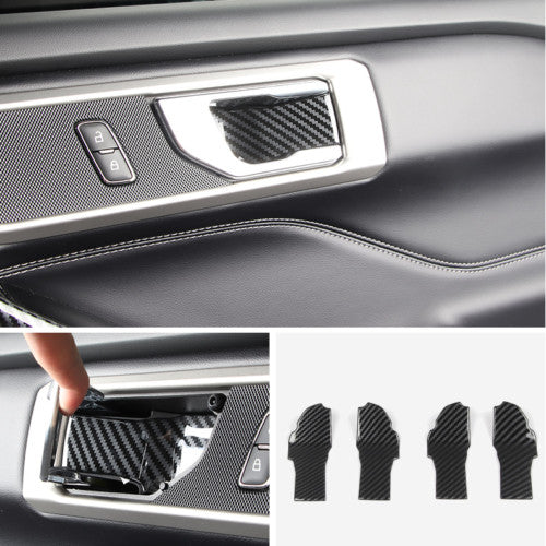 for Ford Explorer 2020-2022 Carbon Fiber Car Inner Door Handle Bowl Cover trim