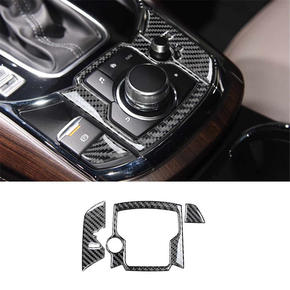 Carbon Fiber Interior Media Audio Console Cover Trim for Mazda CX-9 2016-2022