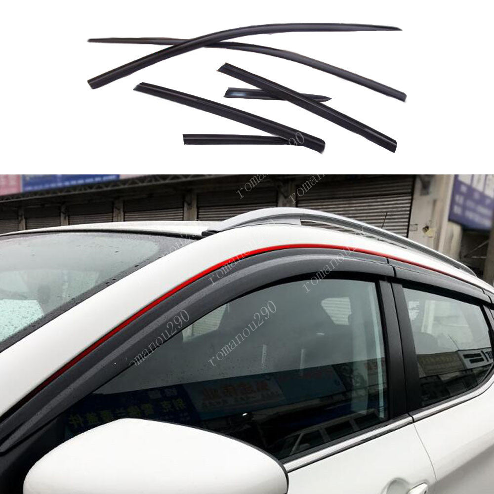 6P for Nissan Rogue Sport 2016-2020 Black Window Visor Vent Sun Rain Wind Guards
