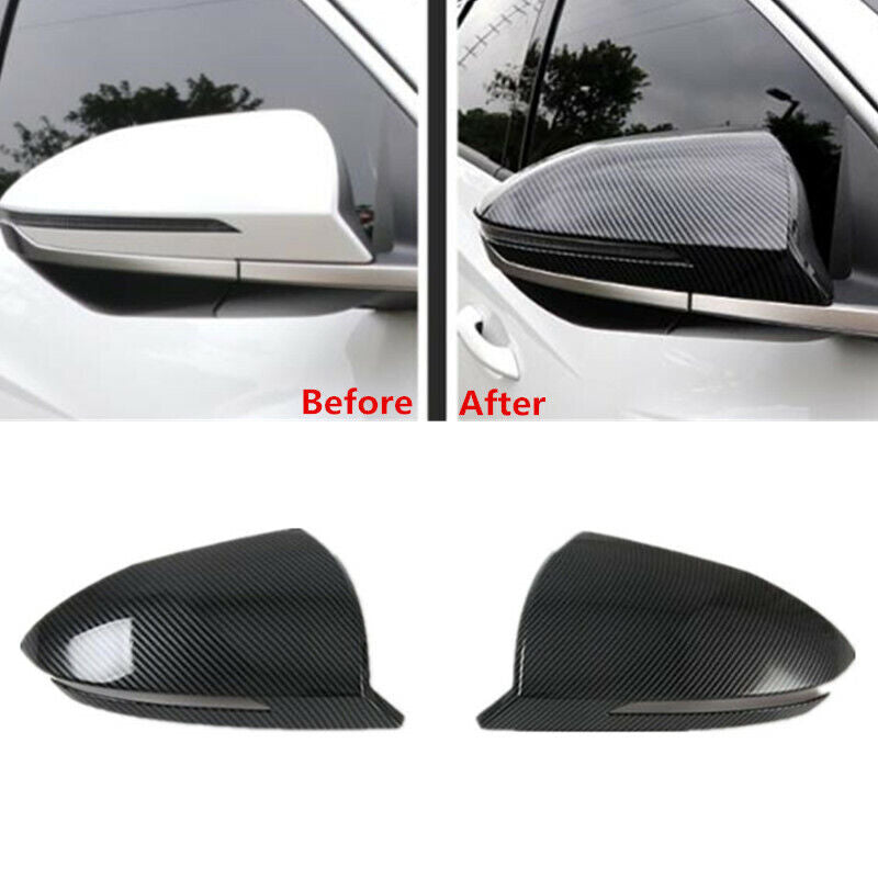 for Hyundai for Tucson 2021-2023 Carbon Fiber 2PCS Side Rearview Mirror Cover Trim