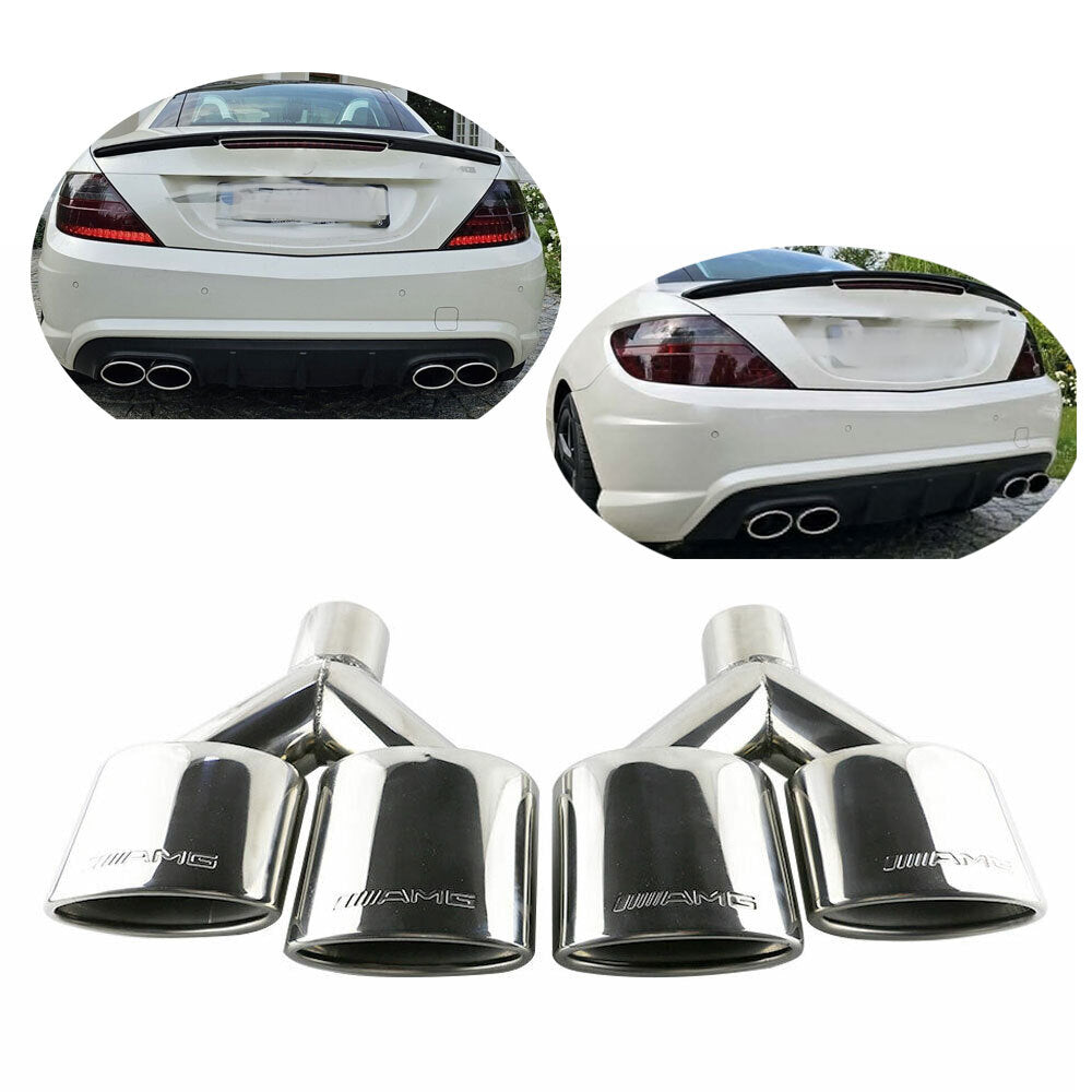 AMG Stainless Oval Exhaust Tips for Mercedes-Benz W204 W203 W211 W214 C-Class JZ