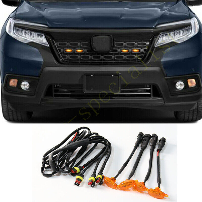 for Honda Passport 2019-2024 Style Grill LED yellow Marker Light Kit