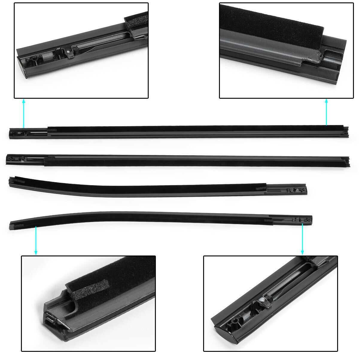 for ford  RANGER 12-21 AB3926201A39AE Door Belt Line Weatherstrip Rubber Seal Set