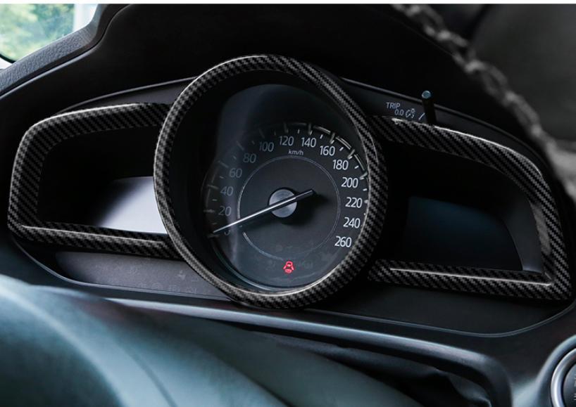 Carbon Fiber ABS Middle Console Dashboard Strip Trim Car for Mazda 3 Axela 14-19