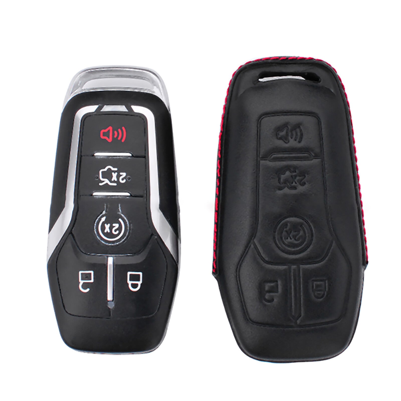 5-Button Leather for Smart Key Case Fob Cover for Ford for Mustang Explorer F150