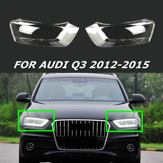 Headlight Lens Headlamp Shell Cover Cap Fit for Audi Q3 2012 2013 2014 2015 Pair