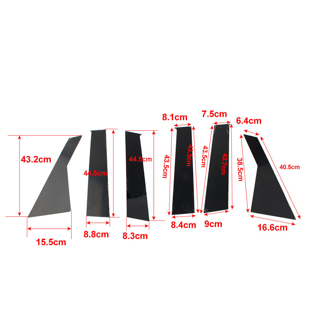 6Pcs Bright Black Car Window Pillar Posts Door Trims for Dodge Journey 2009-2020