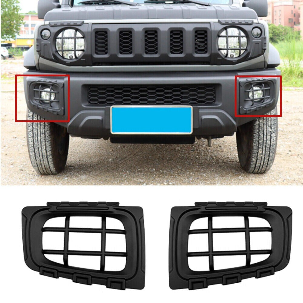 ABS Black Front Fog Light Lamp Protector Guards Cover for Suzuki for Jimny 2019-23