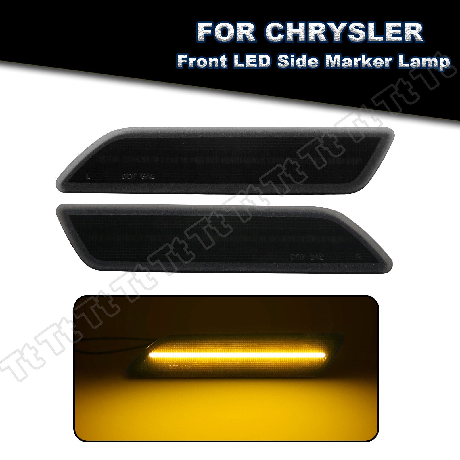 2-piece LED front side marker light reflector for Chrysler Sebring convertible sedans