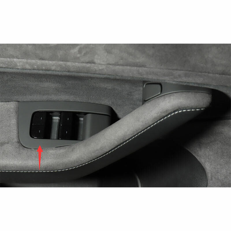 Gloss black Window Switch Lift Button Frame Trim 6X for Tesla Model 3 2017-2023