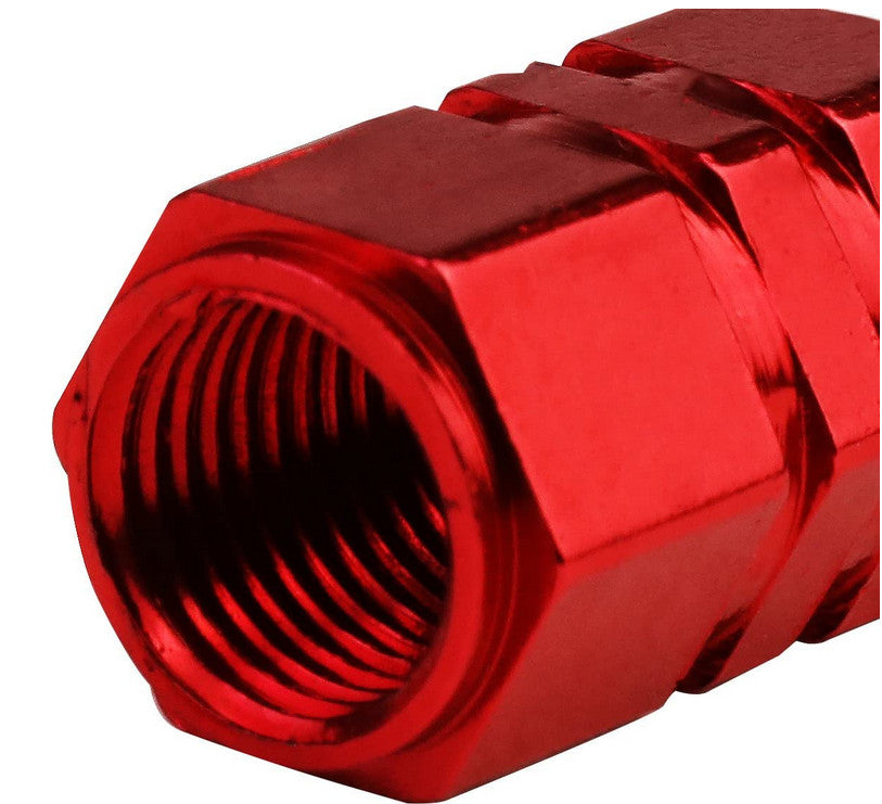 4-Piece Red 17mm Car Tire Valve Cover Stem Cover Air Valve Dust Cover for Alfa Romeo