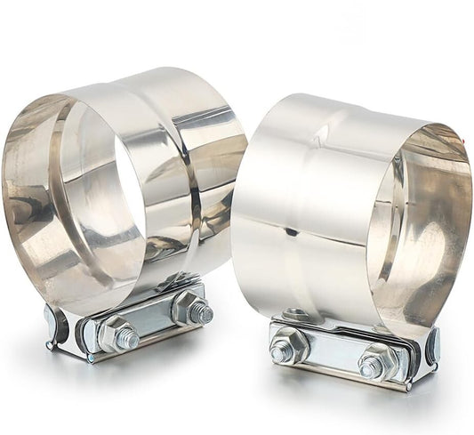 5-inch exhaust clip with 5-inch ring connector, stainless steel ring connector, wide clip