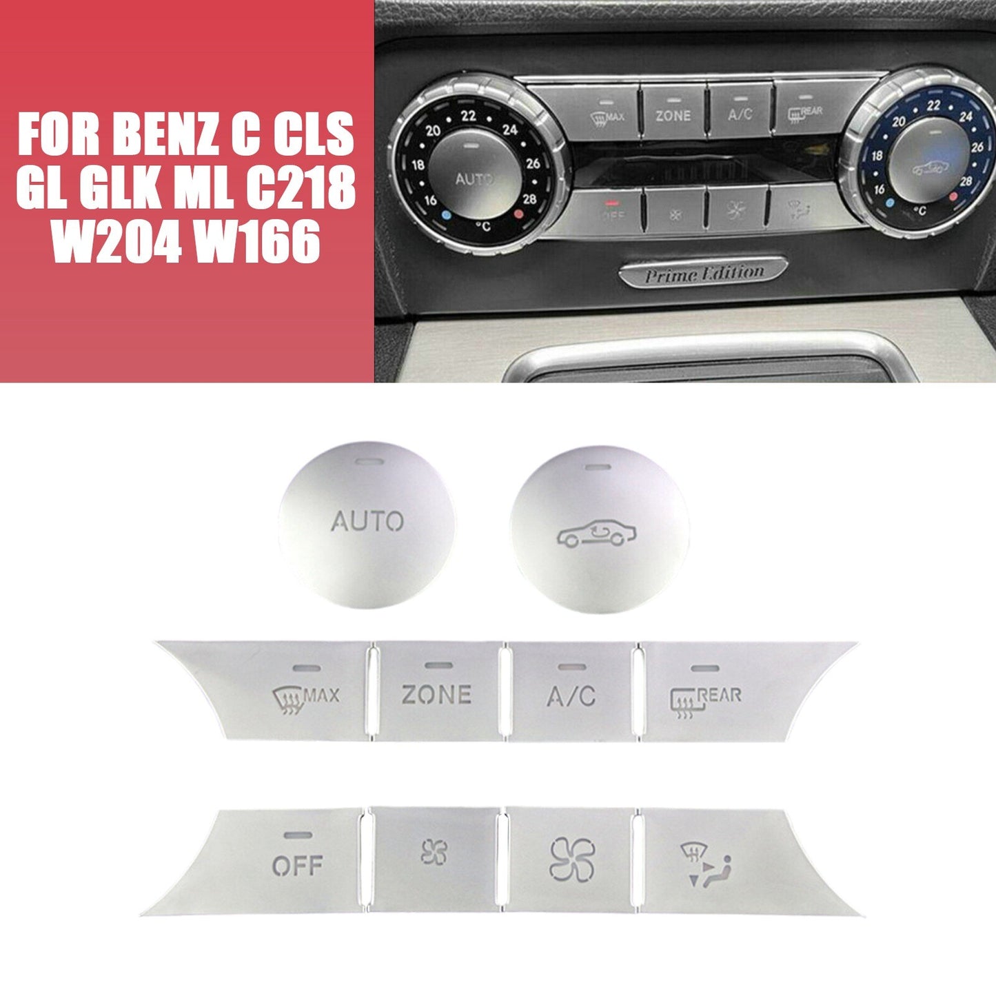 Center Console Air Button Cover Trim for Benz C CLS GL GLK ML W204 W166 C218 AT