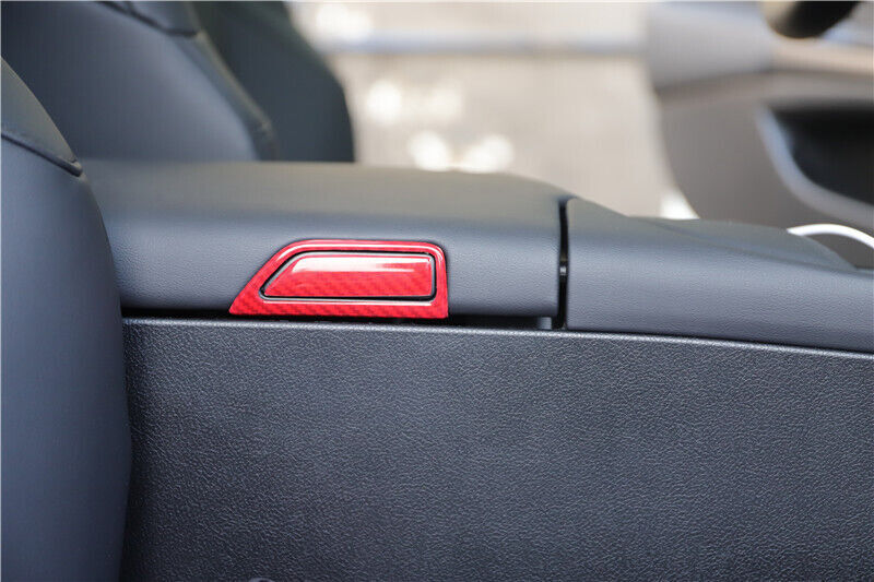 Middle Console Armrest Box Cover Trim Fit for Lexus for ES 2018-21 Red Carbon Fiber