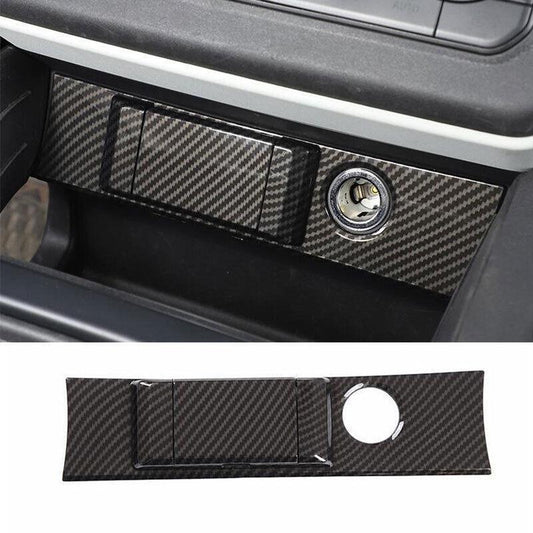for Land Rover for Defender 2020-2023 Carbon Fiber Console Cigarette Lighter Panel