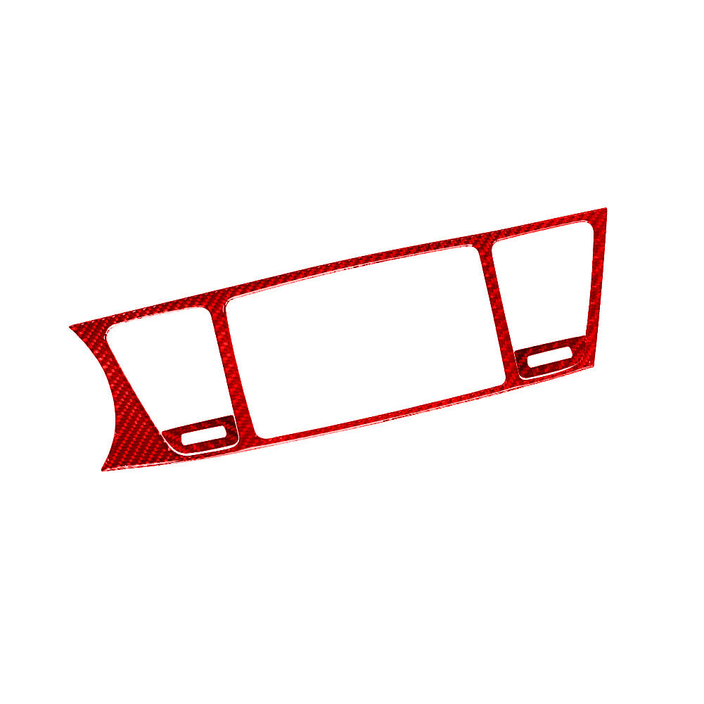 3X Red Carbon Fiber Center Multimedia Panel Cover Trim for KIA Cadenza 2014-2016