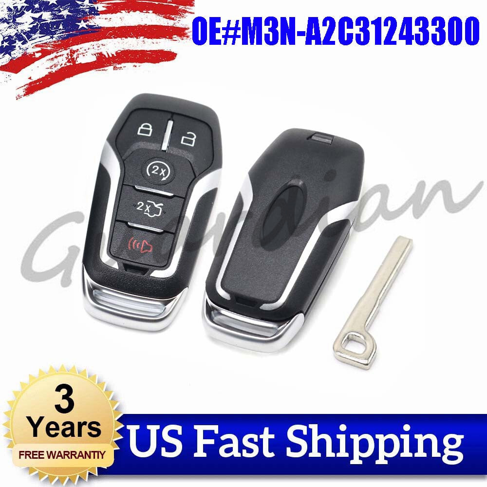 M3N-A2C31243300 Remote Key Fob Uncut Shell Case for Ford Edge Explorer 2.0L 3.5L
