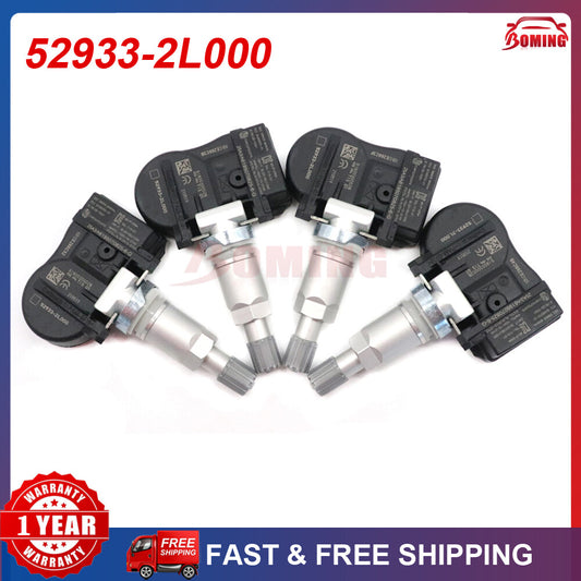 4-pack Tire Pressure Monitoring System (TPMS) sensors suitable for Hyundai I30, I10, and for Kia Ceed 52933-2L000