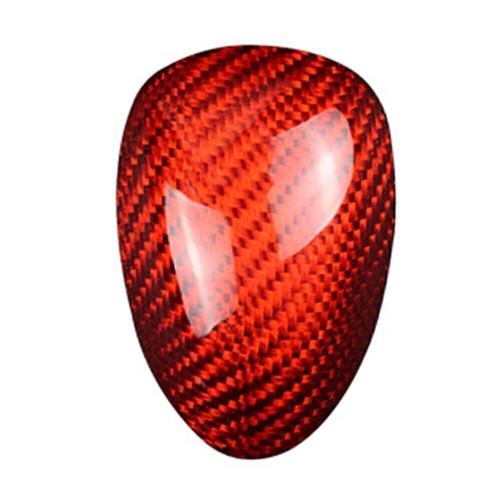 Carbon Fiber Gear Shift Knob Cover Trim Fit for Cadillac ATS 2013-2019 2018 Red