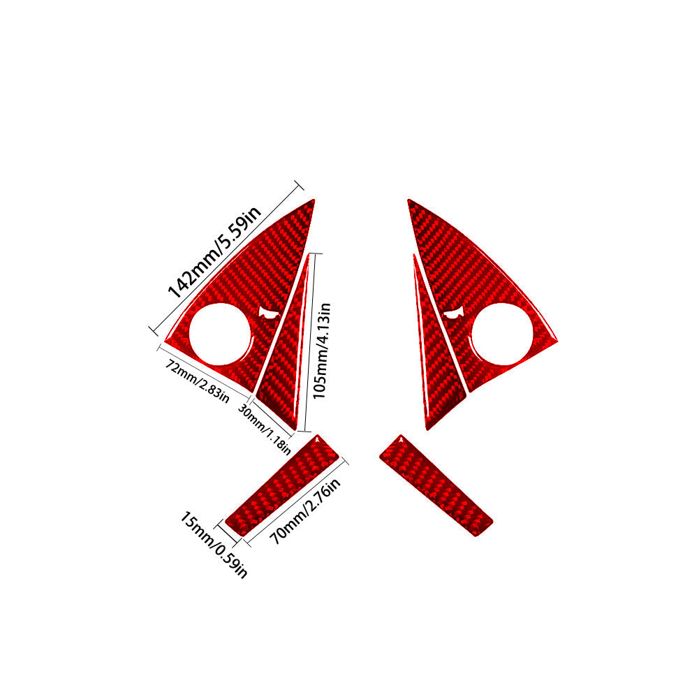 4Pcs Red Steering Wheel Frame Type-C Trim Cover for Mercedes R-Class 2009-2012