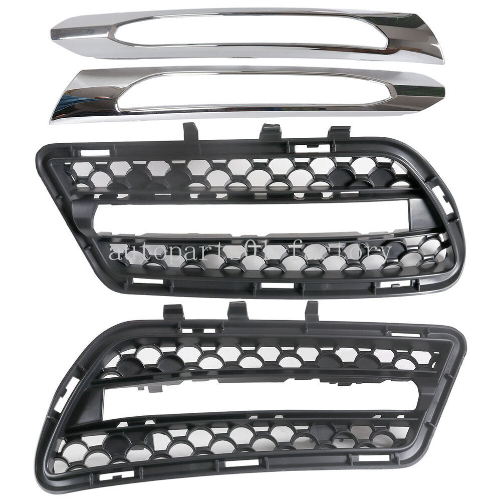4PCS Fog Lamp Grille Trim Molding Kit Fit For 2010-2013 for Mercedes W212 E350