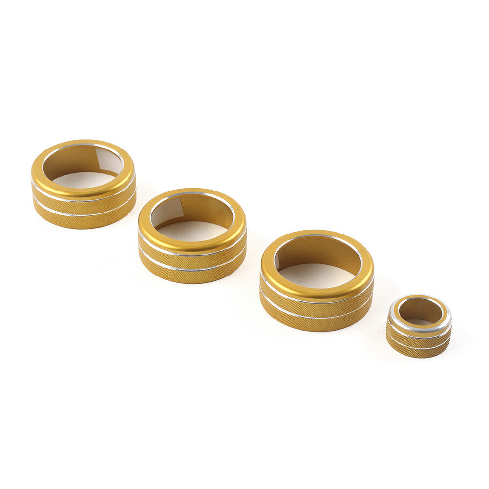 for Honda for Civic 11th 2022+ Console AC Climate Control Knob Ring Cover Gold 4pcs