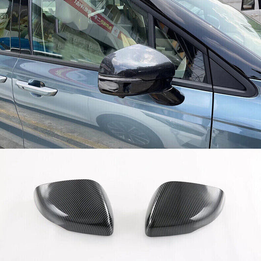 for Kia Carnival 22-24 Carbon Fiber Side Door Rearview Mirror Cover Trim Cap 2X