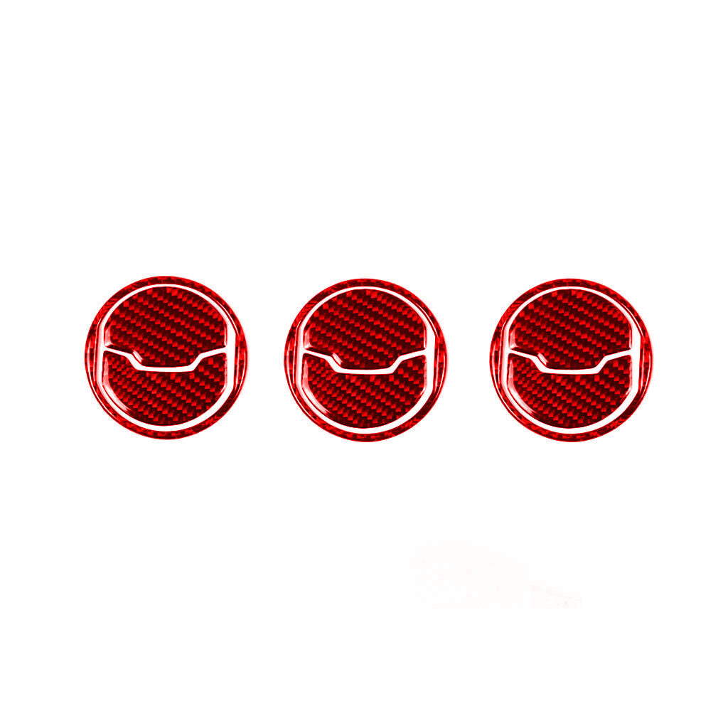 9¡ÁRed Carbon Fiber Interior Air Vent Outlet Panel Cover for Ford for Mustang 2015-22