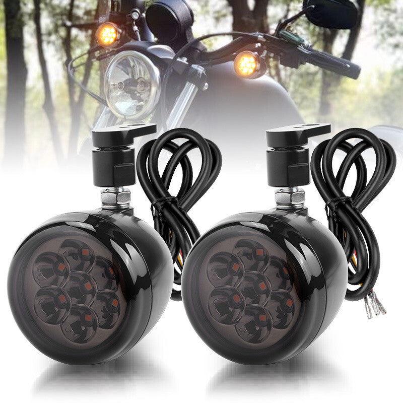 Motorcycle Front Turn Signal LED Lights Kit for Dyna Sportster XL Softail FXD