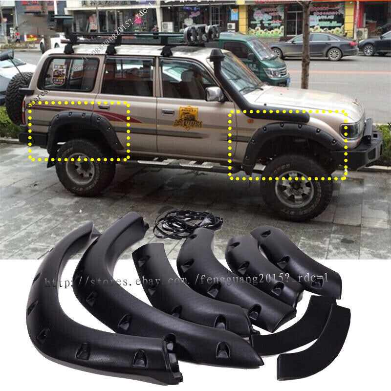 for Toyota for Land Cruiser LC/FJ80 91-97 Black Fender Flares Wheel Arches Wide Kit