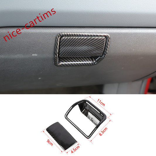 Carbon ABS Copilot Storage Box Handle Trim for Chevrolet Colorado for GMC for Canyon 14+