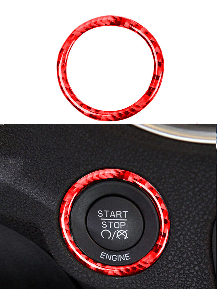 Start Power Button Outer Ring Trim Cover Red for Dodge for Challenger 2015-2020