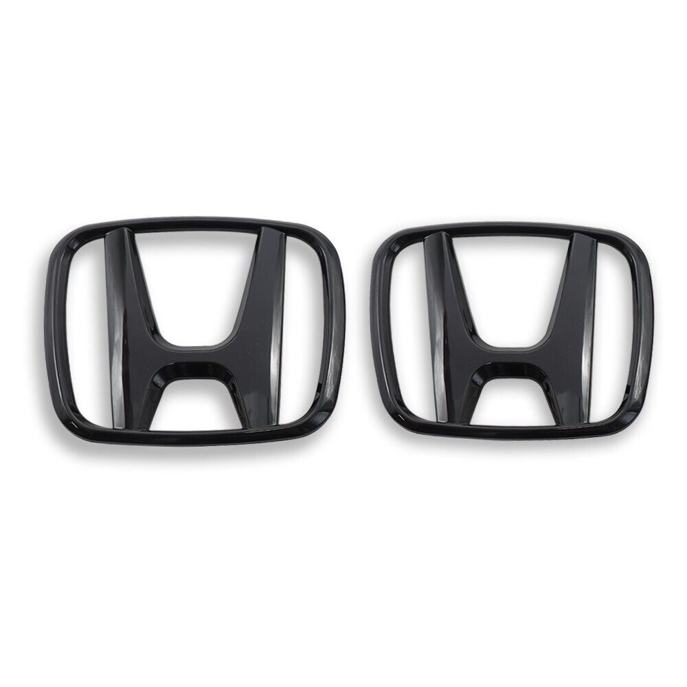 2 x Front Rear Black H Emblem Badge Fit for 2021-2023 for Honda for CIVIC SEDAN 4DOOR