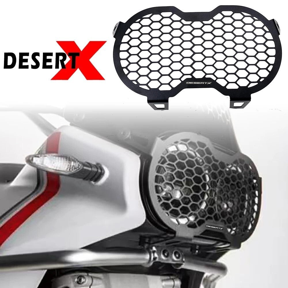 Black Headlight Grille Guard Cover Protector For DesertX Headlight Guard Cover